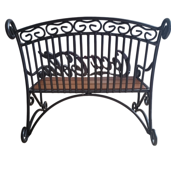 Coca Cola Black and Brown Metal Bench - Picture 5 of 5